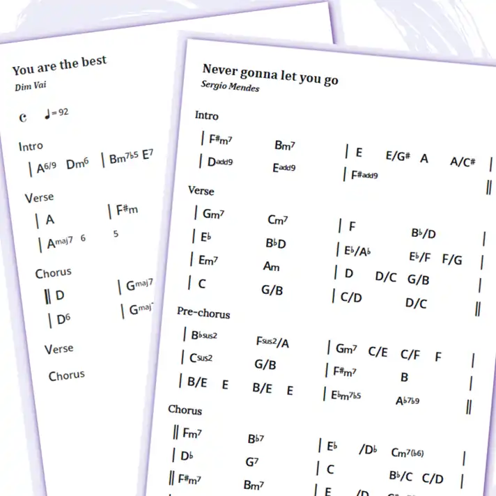 samples of chordpage chord charts